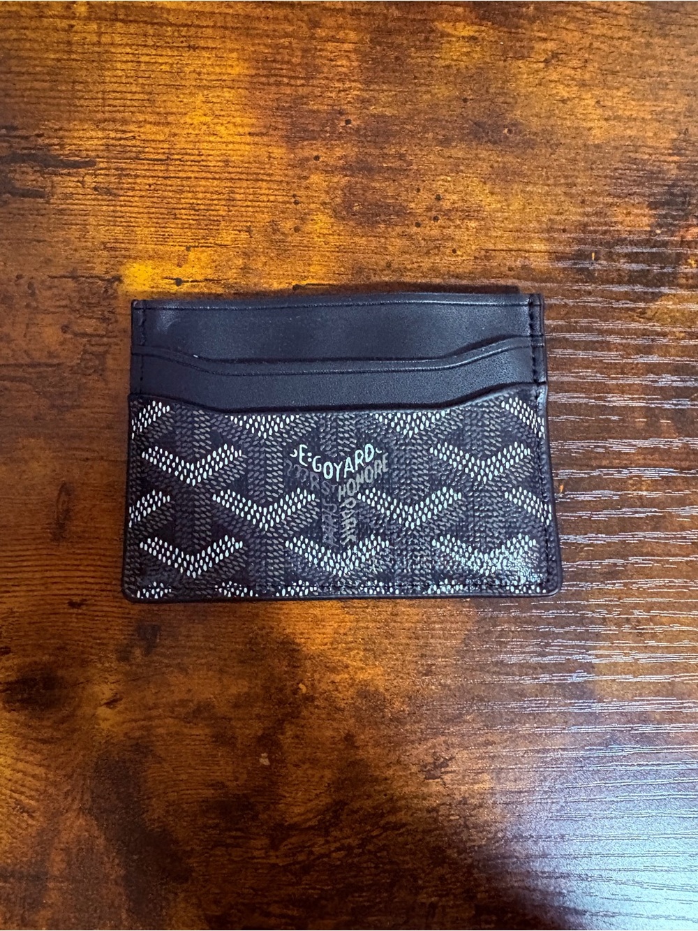 Black Card Holder - Slim Leather Wallet